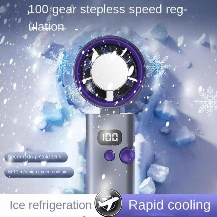 Portable Handheld Bladeless Fan with Digital Display Rechargeable Personal Fan