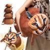 20-50cm Kawaii Rond Simulation Caracal Poupée Peluche Oreiller Ovale Marron Animal Caracal Poupée Peluche Décoration Maison Cadeau Pour Garçons Filles