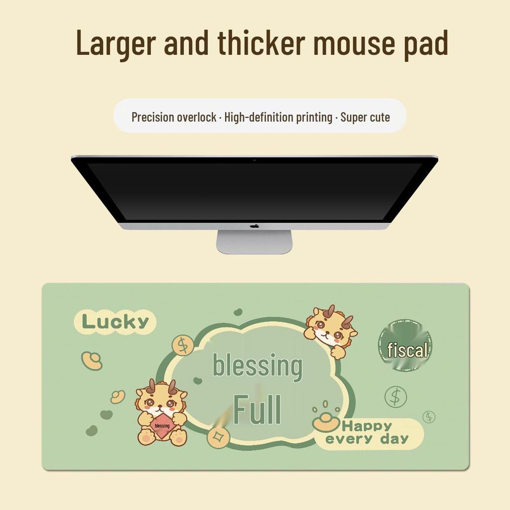 Extra Large Doodle Text Mouse Pad with Lock Edge - Thick, Durable Keyboard Desk Mat