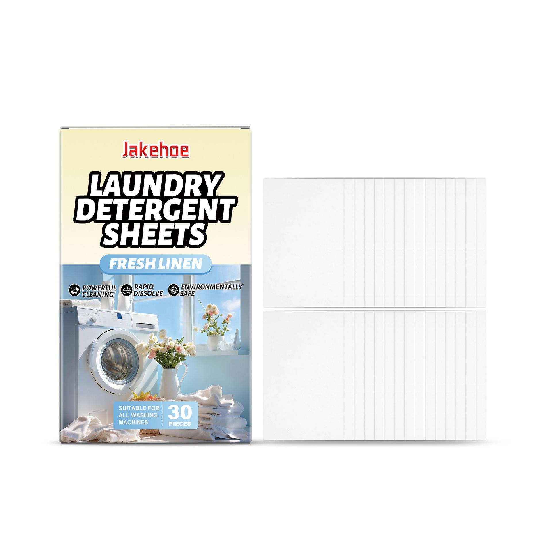 

Jakehoe Laundry Detergent Sheets Powerful Decontamination Remove Stubborn Stains Efficient Dissolution Laundry Sheets 30 Pieces