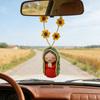 Marys Statue Car Interior Decoration,Virgin Marys Crochet Charm Religious Figurines Hanging Decors Spiritual Blessing Gift