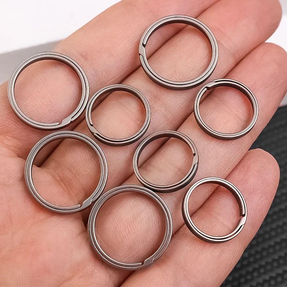 4pcs Ultra-light Titanium Alloy Key Ring Metal Side Pushing Rings Creative Man Car Keychain  Gift