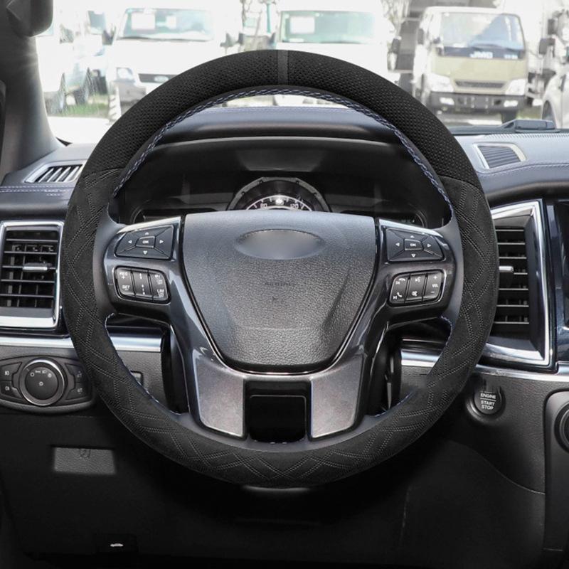 Car Steering Wheel Cover Wrap for Ford Mondeo Focus Escort Fiesta Explorer Taurus Escape O D Type Steering-Wheel
