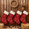 Large Red Snowflake Christmas Stocking - Festive Decoration & Gift Bag
