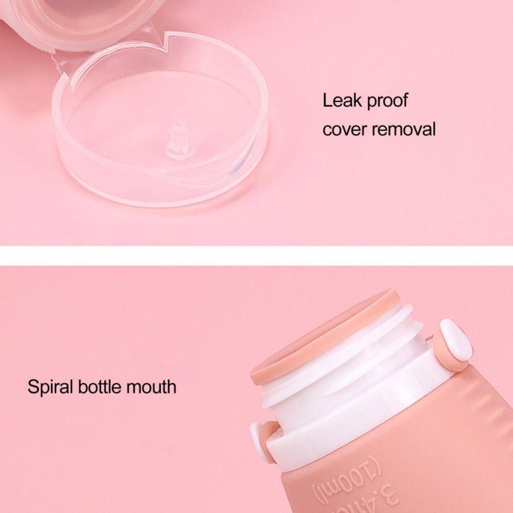 2 in 1 Shower Brush Bottle 100ml Toiletry Containers Portable Travel Refillable Bottles