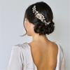 Gold Silver Wedding Pearl Rhinestone Hairbands Tiara Headpiece Flower Hair Comb Shiny Flower Clip