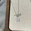 New 925 Silver Star Necklace Personality Charm Geometric Pendant Choker Birthday Gift Women's Fine Jewelry