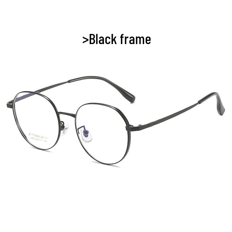 2023 Summer Ultra-Light Round Titanium Glasses with Thick Wide Rim for Myopia & Blue Light Protection - Style 2402