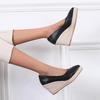 Fashion High Heels Women Party Shoes Women Pumps Brand Ladies Heeled Shoes Woman Wedge Heel 8cm Gold Black Plus Size 42 A4839