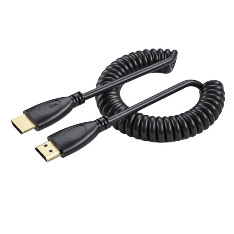 

Flexible Right Angle HDTV Spring Cable 90Degree Connectors Extends Up to 78Inches for HDTVs and Digital Cameras