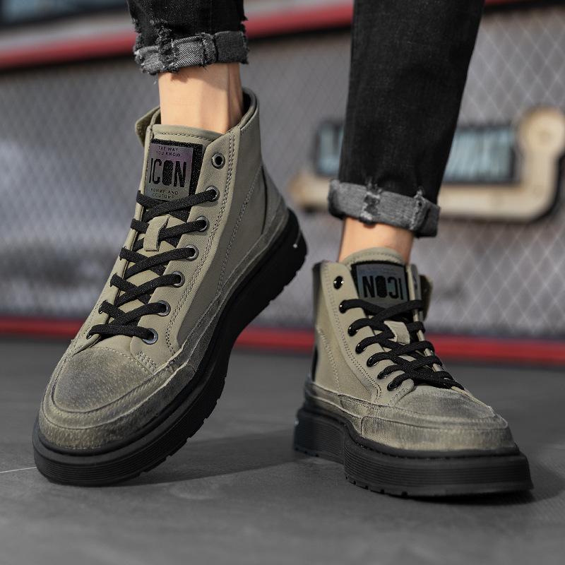 2024 New Autumn Ankle Boots Men High Top Sneakers Fashion Platform Lace Up Boots High Quality Winter Men's Casual Shoes