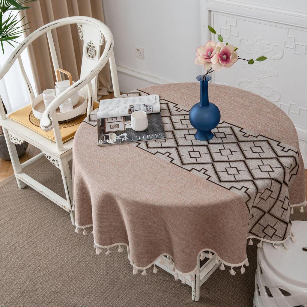 Japanese Cotton Linen Tablecloth - Fresh, Artistic, Round & Rectangular Options