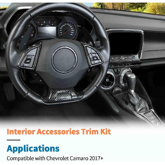 JeCar Carbonfaser-Innenausstattungssatz für 2017-2023 Chevrolet Chevy Camaro LT SS ZL1 RS (Nur für 8-Zoll-Bildschirm)