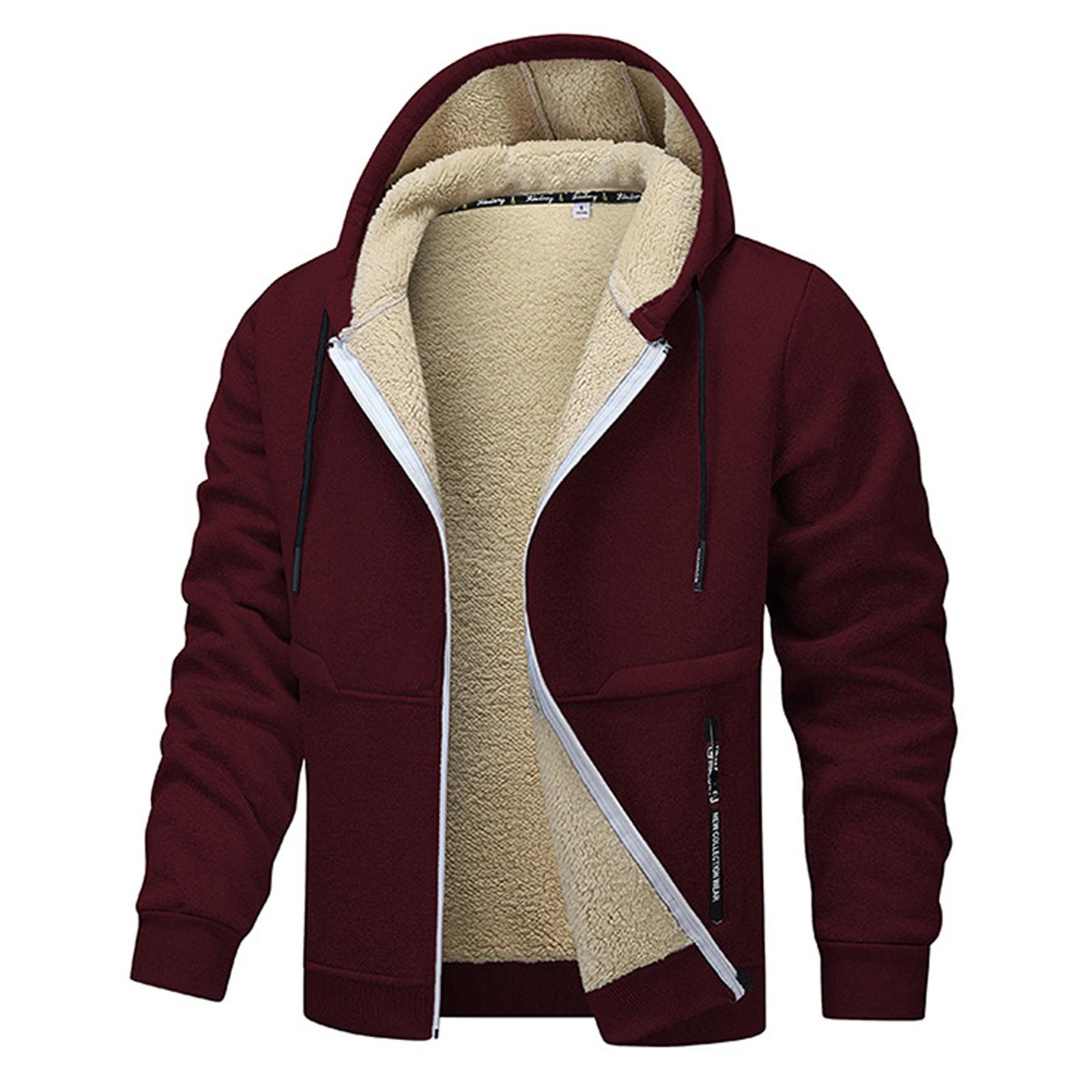 Men S Zipper Jacket, Casual Retro Long Sleeved Cardigan Jacket S винный