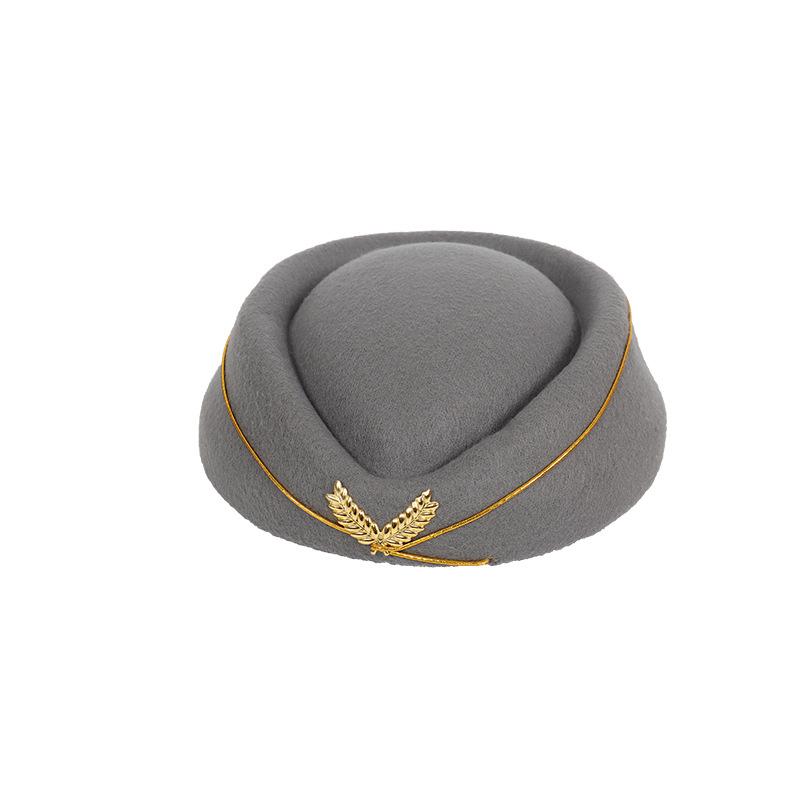 Woolen Bere Stewardess Hat High Speed Rail Stewardess Hat Hotel Front Desk Attendant Uniform Hat