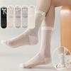 3Pairs Ballet Style Mesh Bowknot Socks Breathable Sweet Socks Women Mid Tube Socks  Streetwear