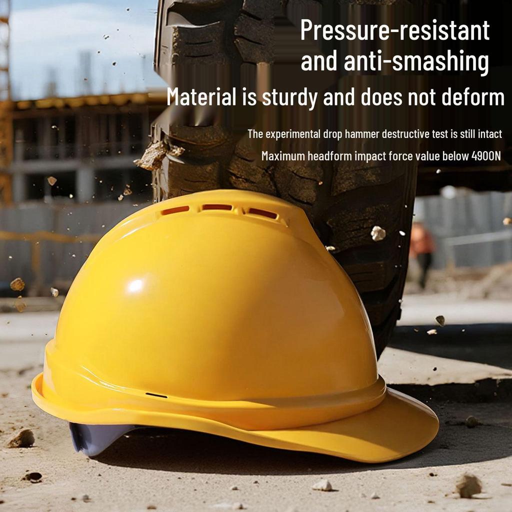 Iron Head Kung Fu V-formad Andningsbar Säkerhetshjälm – Slagtålig, Krossäker, Tryckt för Byggarbetsplatser