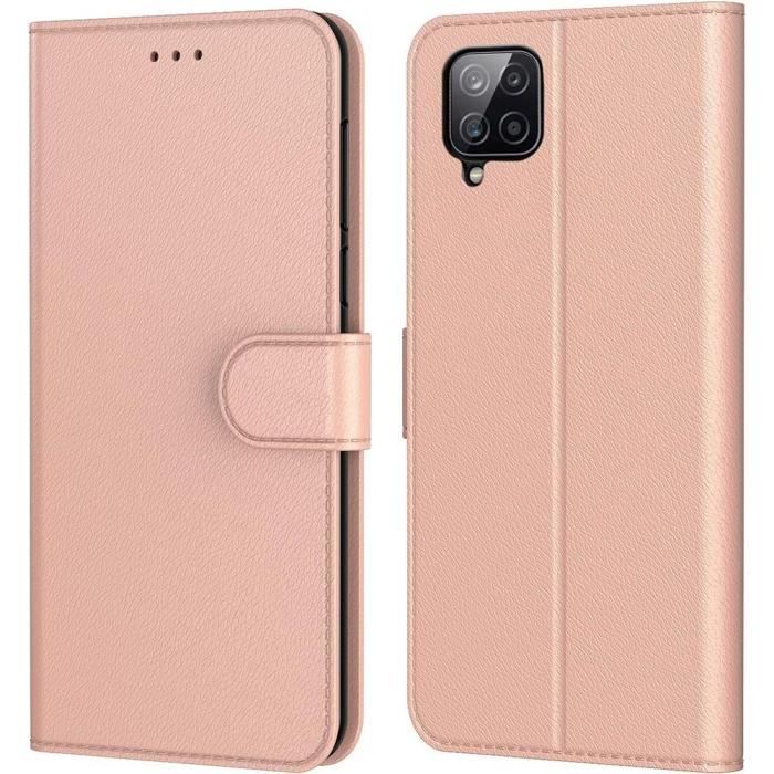 Coque - Samsung - A12 - Rose - Rangement Carte - Protection 360°