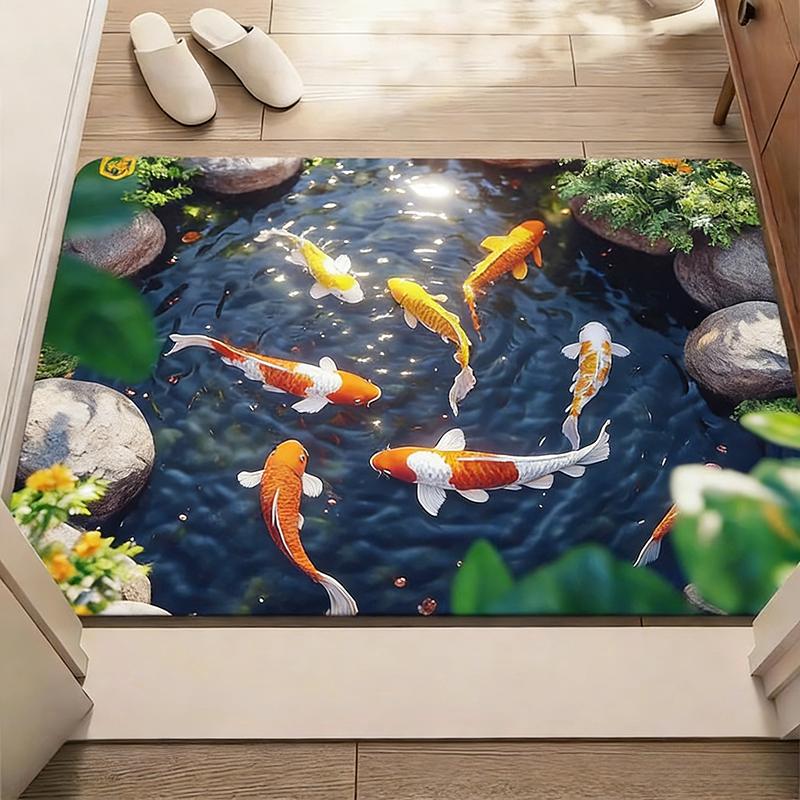 American 3D visual entryway wear-resistant door mat for home bathroom, anti slip and absorbent, easy to maintain floor mat
