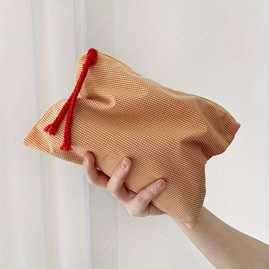 New Women Plaid Makeup Bag Large Capacity Cotton Zipper Pouch Purse Travel Clutch Makeup Bag Cosmetic Zipper Necessarie Feminina