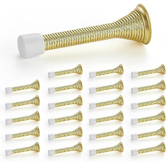 Ravinte Door Stoppers, 12 Pack Spring Door Stops with Rubber Bumper, Satin Nickel Door Stoppers for Bottom of Door