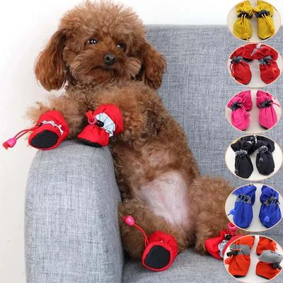 4pcs Various Models Waterproof Comfortable Durable Pet Dog Shoes Suitable for Indoor and Outdoor Dog Shoes For Small/Large Dogs