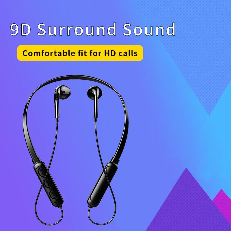 Bluetooth 5.4 Wireless Earphone HiFi 9D Stereo Noise Reduction Headphones Sports Neckband Neck-hanging Earbuds Headset Handsfree