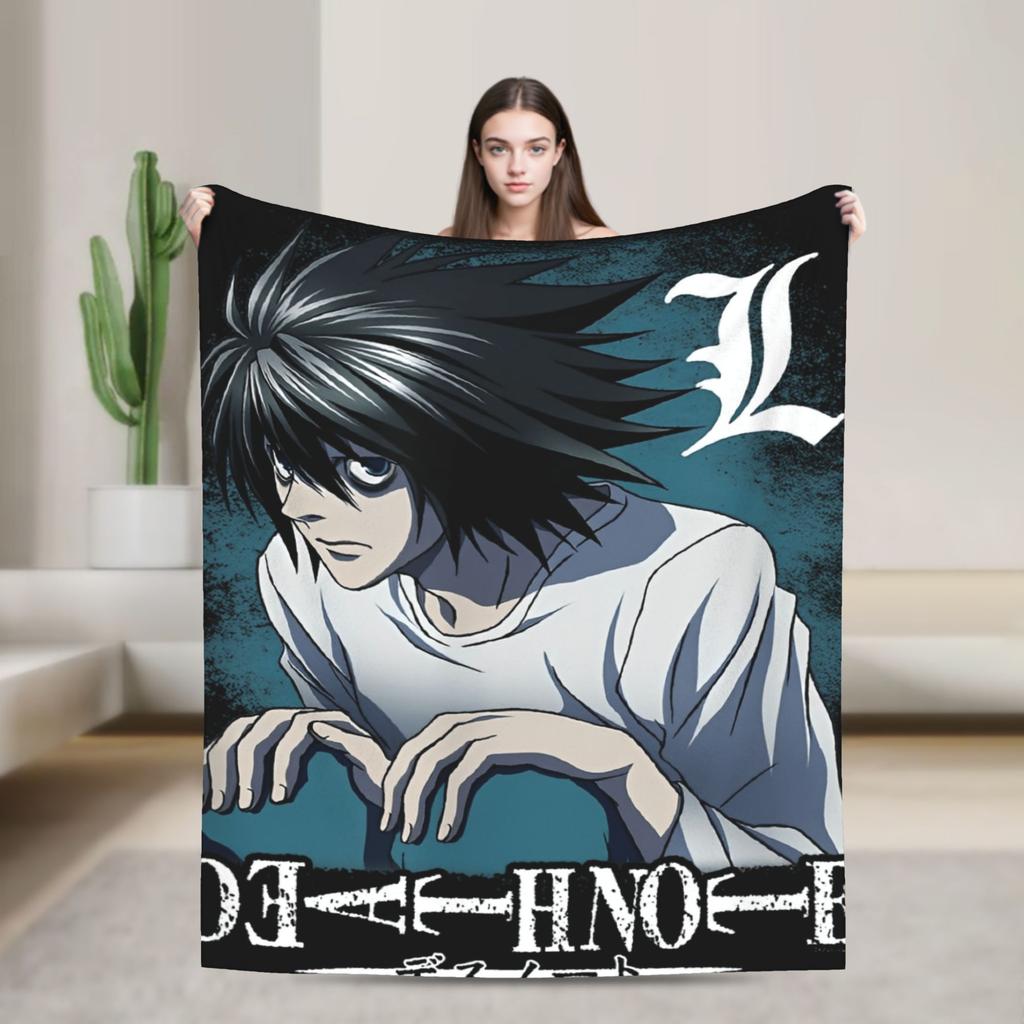 Death Note Manga Anime TV Show Poste Blanket Soft Street Trend Plush Throw Blanket For Bedroom Flannel Bedspread Bed Cover