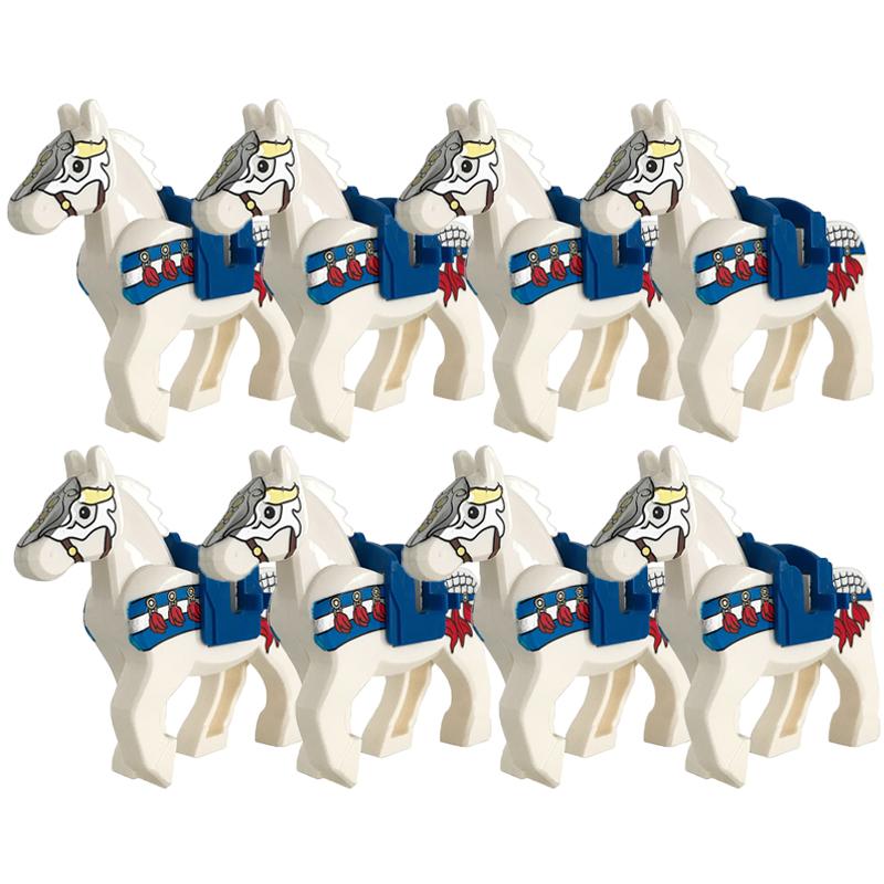 MOC Medieval Military Building Blocks Cavalry Regiment Knight Horse Animal Accessories Set Mini Bricks Buy Goods Boy Toy Gift