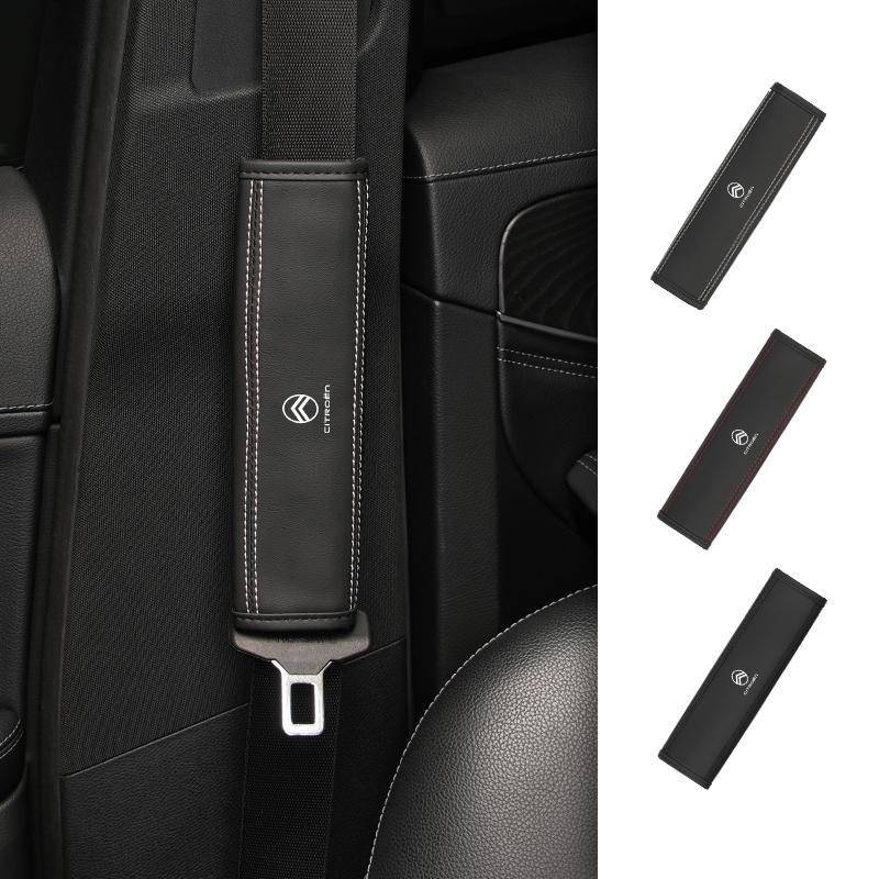 Car Seat Shoulder Pad Leather Safety Belt Protector Cover Accessories For Citroen C4 C3 C5 C1 C2 VTS Berlingo Celysee Xsara