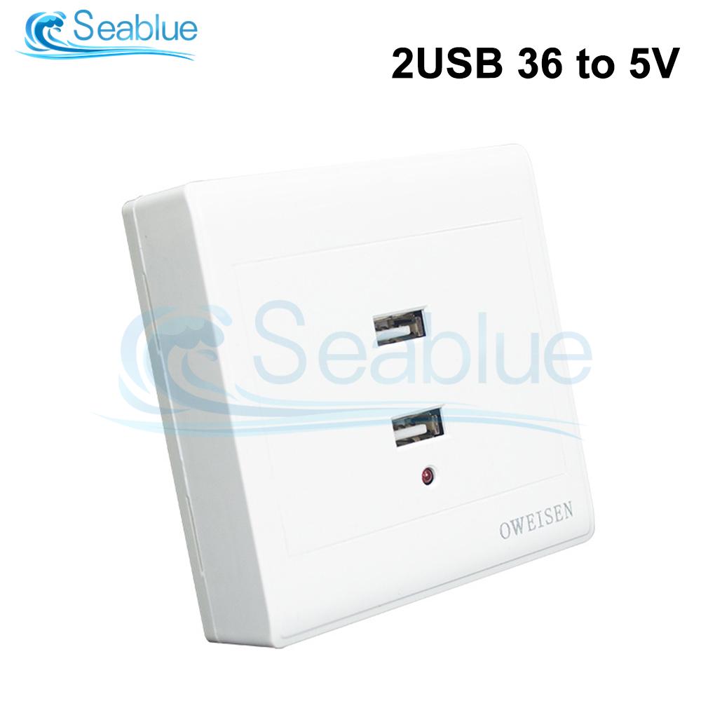 

2/4 Ports USB Electrical Socket Wall Mounting Charger Station Power Adapter Plug Outlet 36V 220V to 5V for Home Office Use 2usb 36V to 5V