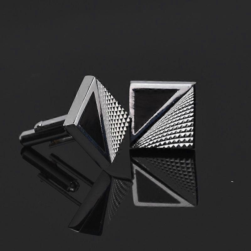 3D stripe Black Enamel triangle Square Cufflinks women French Shirt personality Cuff Link Office Party Club Men Cufflink Jewelry