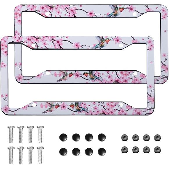Mounta License Plate Frame 2 Pack Universal US Car Plate Holder Cover Accessories Decor With Screw For Women Man 12.3 X 6.3 Inch