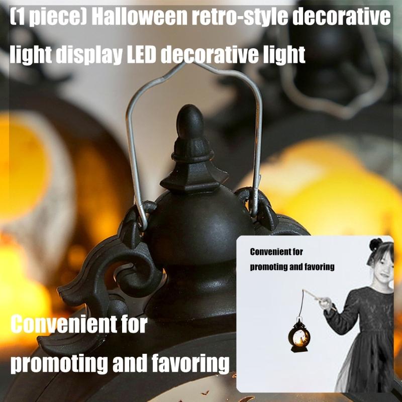 Vintage Styles Halloween Lanterns LED Light Decoration Plastic Castles Design For Festival Atmosphere