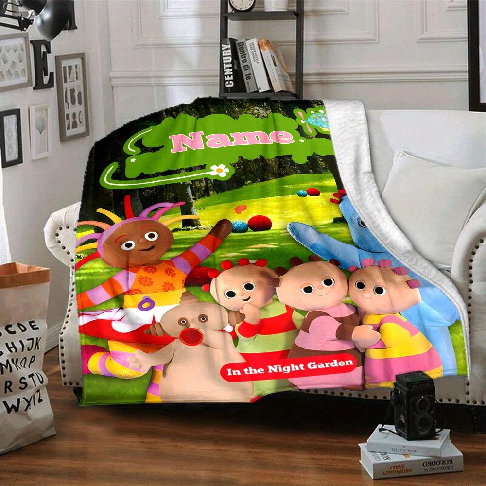 In The Night Garden Upsy Daisy Iggle Piggle Blue Yellow Red Green Forest Trees Flowers Balls Blanket Soft And Cozy Custom Name Gift For All Holidays