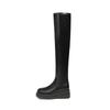 Small Inner Height Increase Over Knee Boots New Black Leather Boots Fat Mm Boots Thick-soled Knight Boots Children