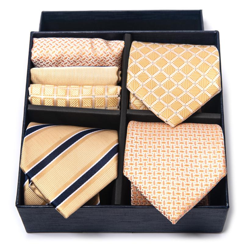 Tie Men'S Dress Business Sigong Grid Gift Box Set Striped Hand Type 8Cm With Gift Box Packaging
