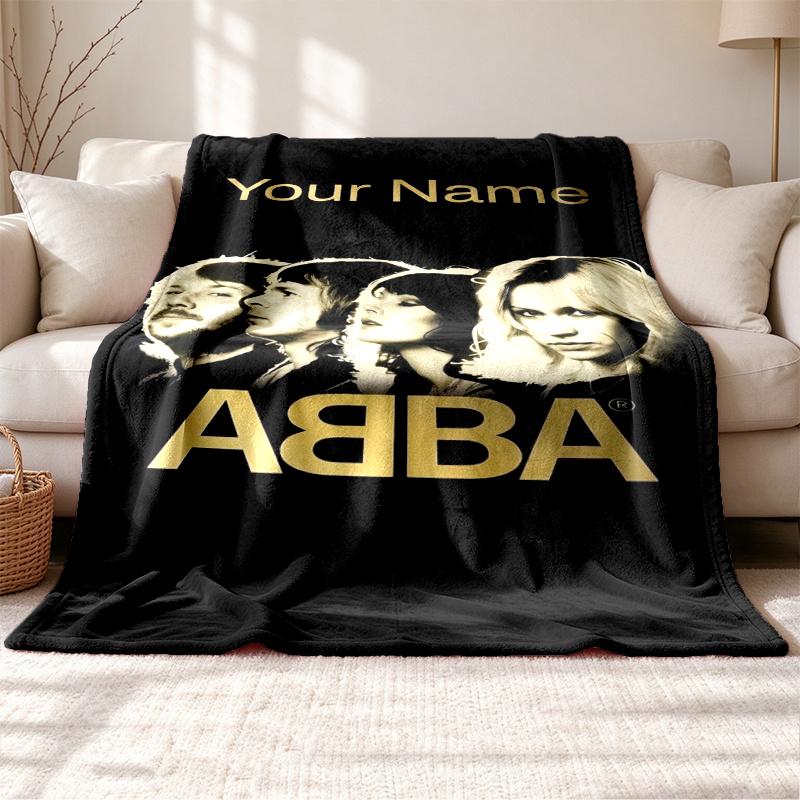 ABBA Personalisierbare Namens-Outdoor-Decke weich kuschelig und warm Mehrzweck-Bürodecke Outdoor-Camping- und Reise-Decke Ganzjahres-Mehrzweck-Geschenk