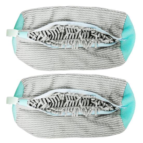 

2 шт. сумка для стирки обуви с застежкой-молнией, универсальный чехол для стирки обуви с износостойкой синелью серый