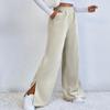 2026 New High-Waist Corduroy Pants, Women's Split Hem & Color Block Casual Trousers for Autumn Winter