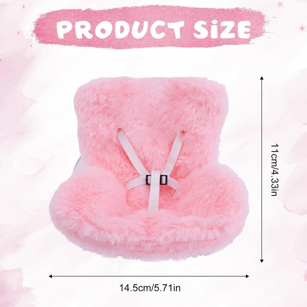 Car Seat for Dolls, Cute Safety Have a Seat with Soft Furry Cushion Pink Sofa Car Air Vents Clip Desktop Decor Chair To Display Doll Toy Ornaments