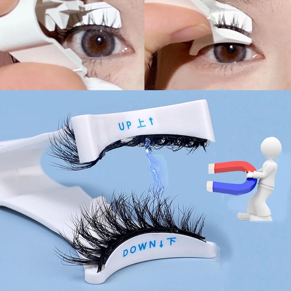 Applicatore di estensione ciglia magnetiche professionali Ciglia finte Pinzetta Bigodino Clip Morsetto Trucco 3D Ciglia di visone Pinzetta