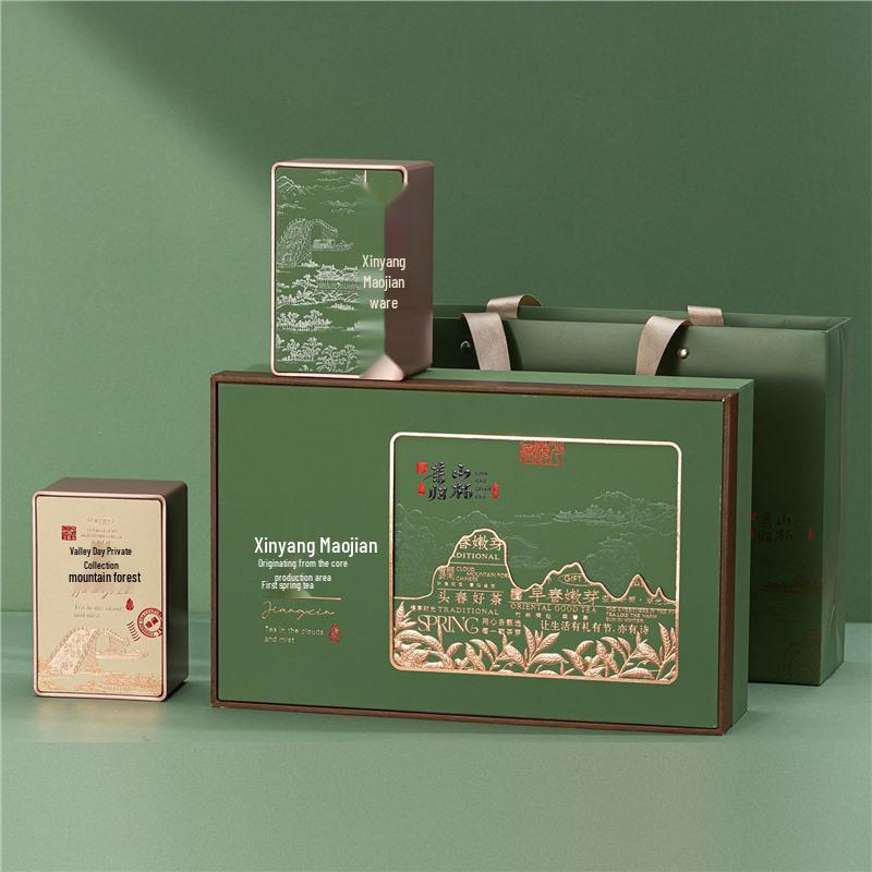 Premium Green Tea Gift Box: Xinyang Maojian, Pre-Qingming Longjing, Biluochun Packaging