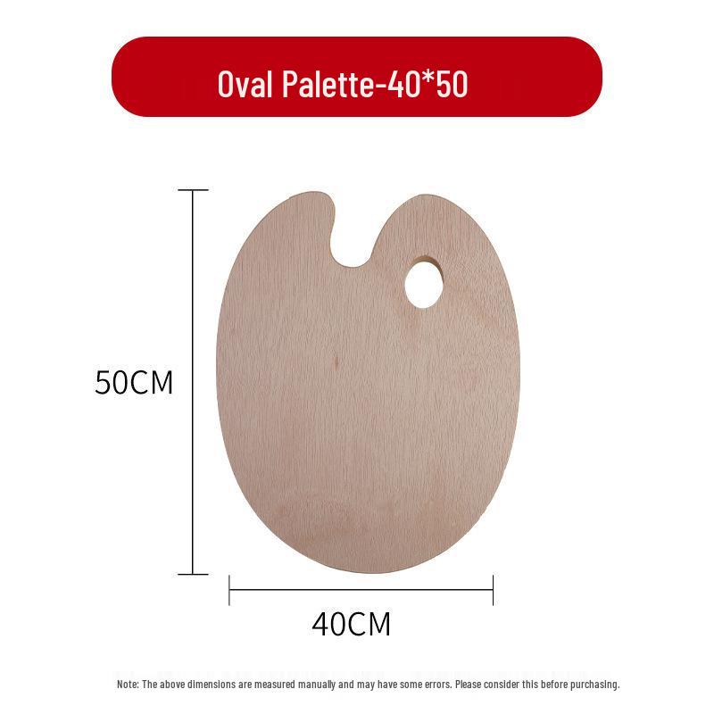 Large Oval Wooden Paint Mixing Palette for Oil and Gouache