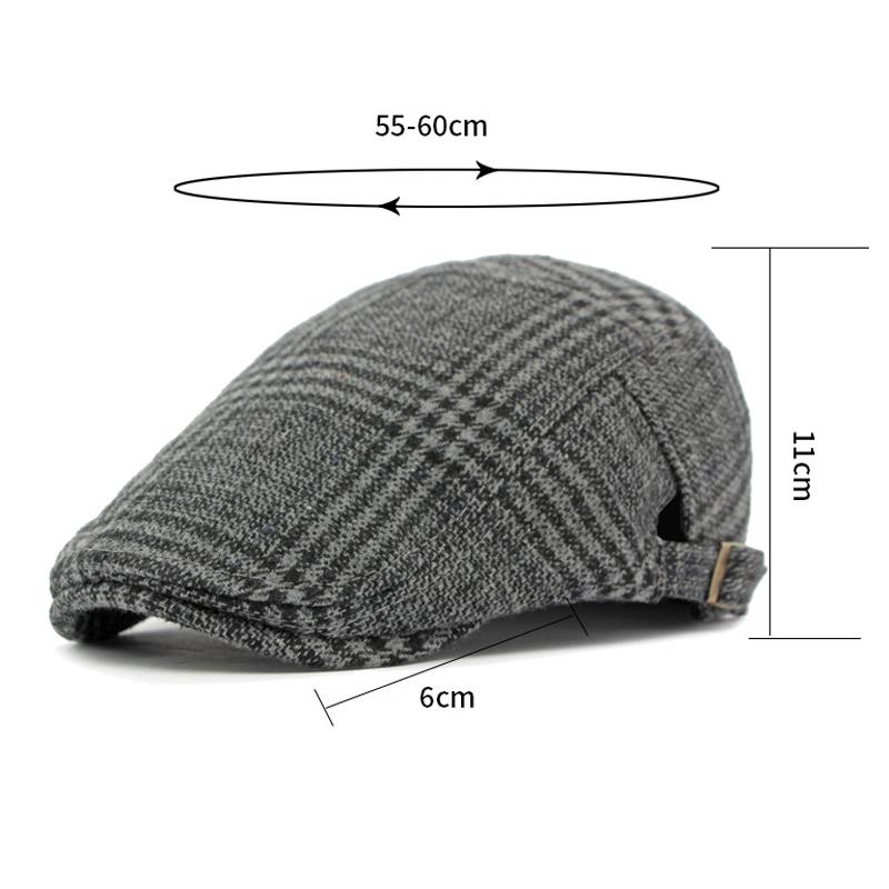 Hat Autumn Plaid Beret Men's British Forward Cap Women's Cap Peaked Cap