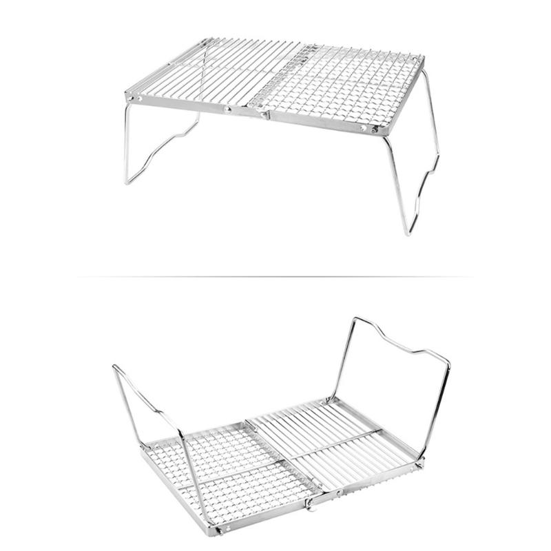 Stainless Steels Grilling Grate BBQ Table Camping Table Foldable Camping Table Outdoor Folding Table Barbecue Table