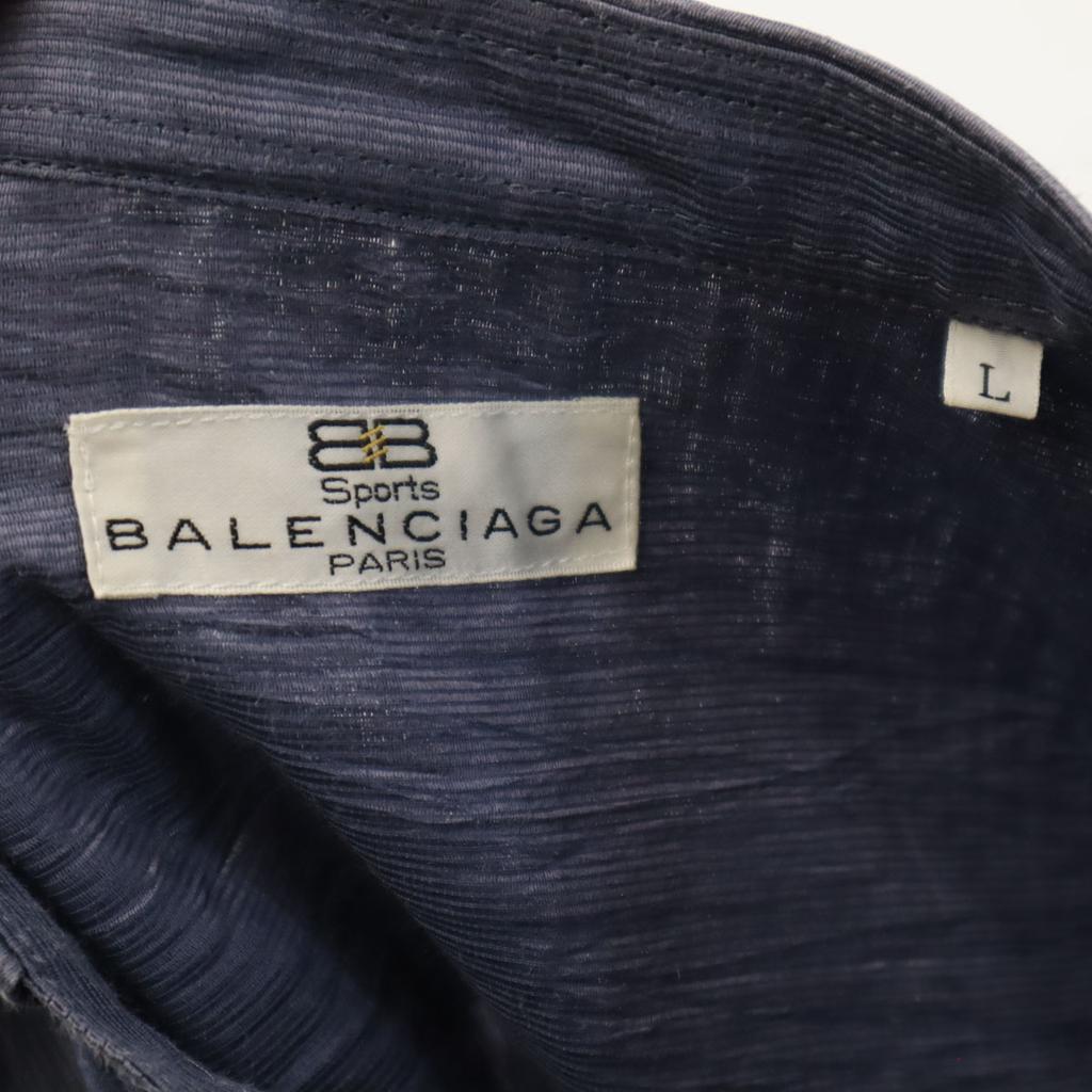 BALENCIAGA SPORT 90s Old Short sleeve Washer processing Band collar shirt Men's Used