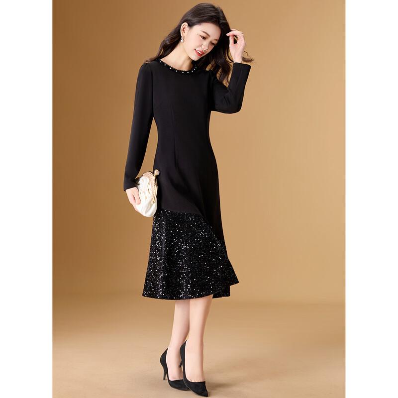 Elegant Sequin & Beaded Long Dress