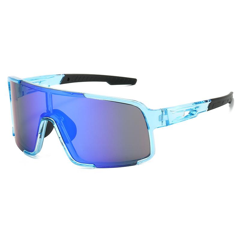 Large frame one-piece cycling glasses, the same for men and women, colorful sunscreen and UV protection sunglasses