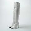 Fashion Super high heel heel women's boots patent leather bright leather shoes winter high leg over knee boots steel tube dancing shoes